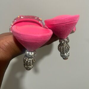 Pink Heels with Rhinestone Accents